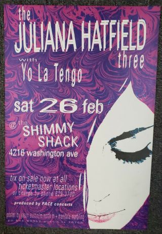 Juliana Hatfield Screen Printed Poster 1994 Yo La Tengo Signed By Jason Austin