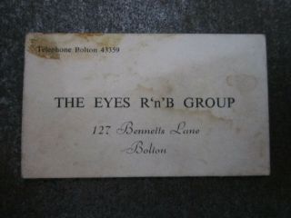 The Eyes Group Business Card Music Memorabilia