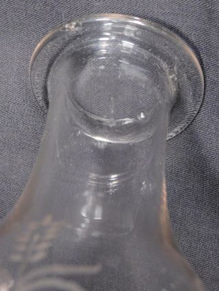 Early Mold Blown Wheel Engraved Flint Glass Decanter Bottle IBIS Heron Scrolls 7