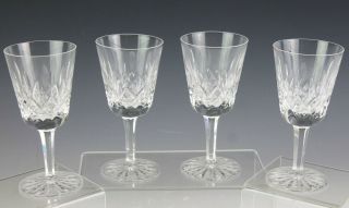 Set 4 Signed Waterford Deep Cut Crystal Lismore Pattern 6 7/8 " Water Glasses Pfp
