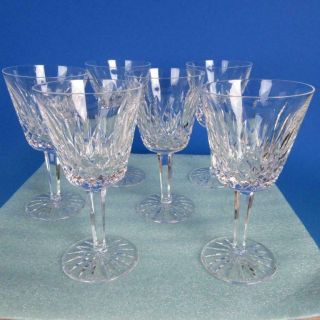 Waterford Crystal - Lismore Pattern - 6 Claret Wine Glasses - 5 7/8 Inches