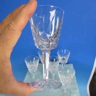 Waterford Crystal - Lismore Pattern - 6 Claret Wine Glasses - 5 7/8 inches 2