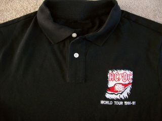Ac/dc The Razors Edge World Tour 1990 - 1991 Polo Shirt (large)
