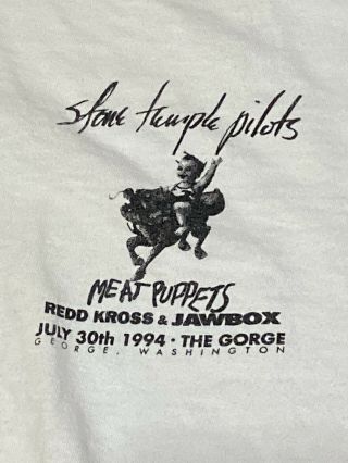 Stone Temple Pilots Meat Puppets Concert T - Shirt The Gorge 1994 Never Worn Xl