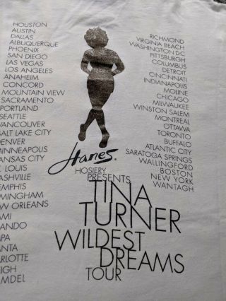 VTG Rare 96 Tina Turner Wildest Dreams World Tour Concert Tee Adult XL 4
