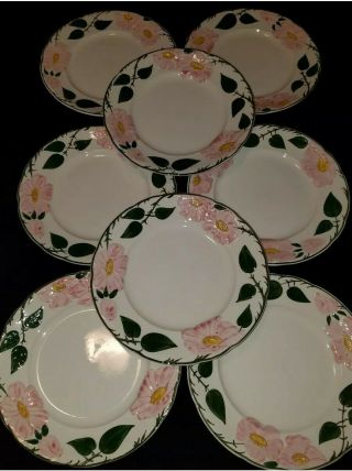 (8) Villeroy & Boch Wild Rose Dinner Plates Dishes 10 - 1/2 " Germany 1748