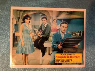 Rare Annette Funicello Escapade In Florence Lobby Card 8x10 Disney Tommy Kirk