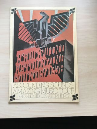Hawkwind - Astounding Sounds Music 1976 Uk Tour Programme Rare
