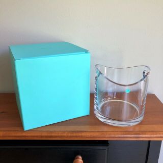 Large Tiffany Co Modern Handles Crystal Champagne Bottle Ice Bucket Glass Cooler