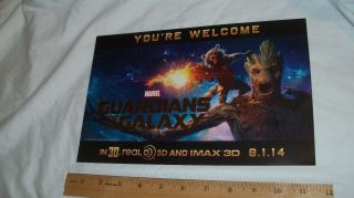 Guardians Of The Galaxy Marvel Promo 11x7 Lobby Card Poster 2014 Exclusive