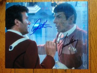 William Shatner 8 - 10 Signed Photo Star Trek Leonard Nimoy