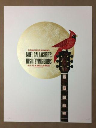 Noel Gallagher Concert Poster Oasis High Flying Birds Rare 27/200 17.  5x23