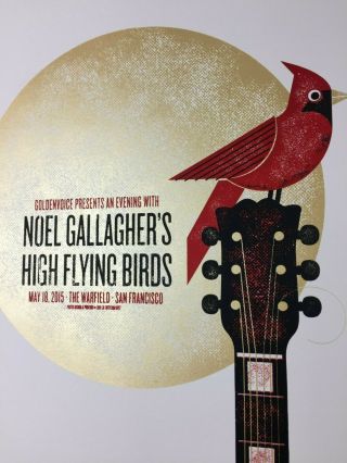 Noel Gallagher concert poster Oasis High Flying Birds rare 27/200 17.  5x23 6
