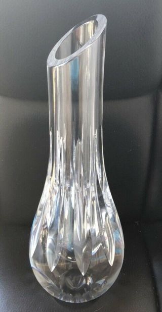 Baccarat Annick Cut Crystal 9” Teardrop Bud Vase Heavy Sparkling
