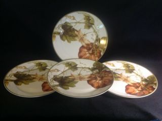 Williams Sonoma Botanical Pumpkin 11 " Dinner Plate Set Of (4)