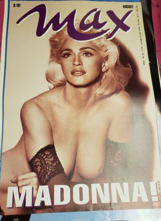 Madonna French Promotional Promo Poster 1991 Max Cover Topless Naked Breast Rare