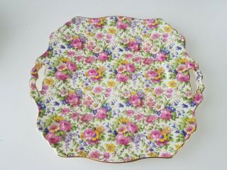 Royal Winton Summertime Chintz Square Handled Cake Plate