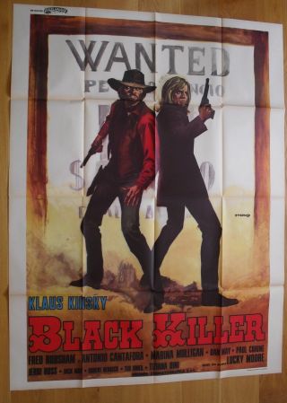Black Killer Spaghetti Western Klaus Kinski French Movie Poster 