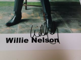 WILLIE NELSON SIGNED PHOTO w/GUITAR (FROM TELETHON) 2