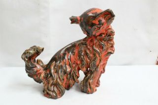 Art Deco Goldscheider Wien Austrian Porcelain Copperdust Radiant Red Cat Figure