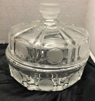 Fostoria Coin Glass Clear Covered Nappy Dish / Candy Dish