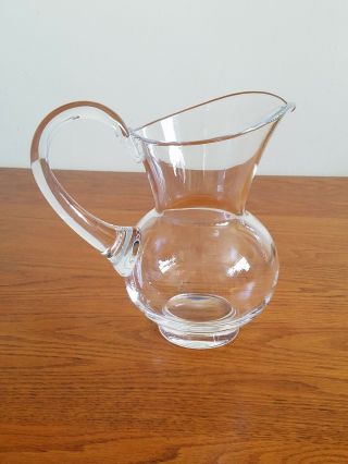 Steuben Hand Signed Glass Vase Pitcher With Handle