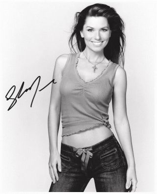 Shania Twain Hand - Signed Young Sexy B/w Portrait 8x10 Authentic W/ And Proof
