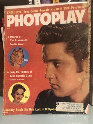 Photoplay July 1957 Elvis Presley Cover,  Marilyn Monroe,  Vintage Ads