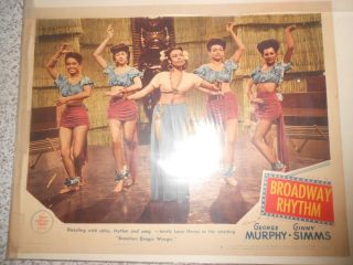 Broadway Rhythm Lobby Card 11x14,  Lena Horne 1944,  Gd,  Color