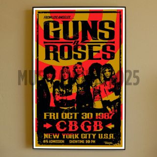 Guns N Roses Framed Poster October 30 1987 Cbgb York City Rare