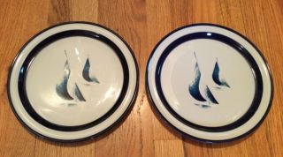2 Vintage Noritake Stoneware Running Pattern 10 5/8 " Dinner Plates {a}