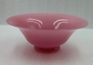 Steuben Art Glass Rosaline Opaline Round Centerpiece Console Bowl 10”