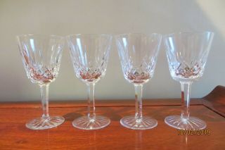 Set Of 4 Lismore Waterford Irish Crystal Gothic Mark Wine 5 7/8 "