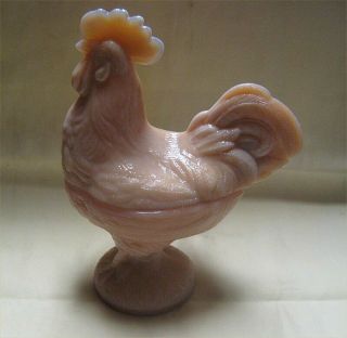 Westmoreland Standing Rooster - Opaque Milk Glass Covered Dish