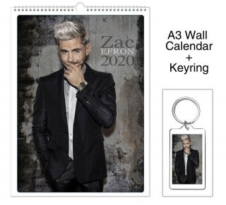 Zac Efron 2020 Wall Holiday Calendar,  Keyring