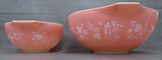 Set Of Two Pyrex Ovenware Cinderella Mixing Bowls Pink Gooseberry 2