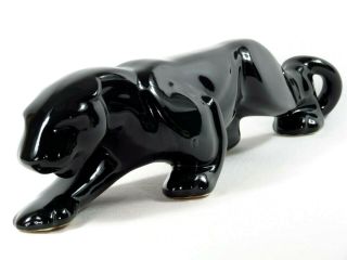Vintage Royal Haeger Black Panther Art Pottery Crouching Prowling Ceramic 15 