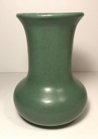 Vintage Zanesville Stoneware Zsc Matte Green Arts And Crafts 105 Vase 6 - 7/8 "