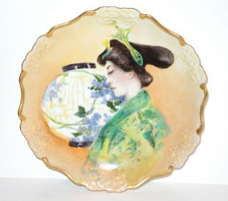 Japan Geisha Girl Nouveau Porcelain Plate Philip Rosenthal & Co.  Penade,  Bavaria
