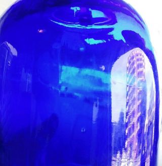 Vintage Hazel Atlas cobalt blue Glass One Quart Jug Jar Bottle K - 425 2