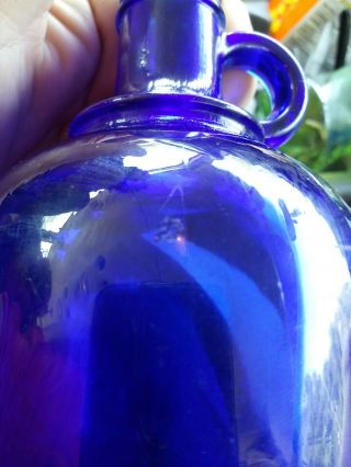 Vintage Hazel Atlas cobalt blue Glass One Quart Jug Jar Bottle K - 425 8