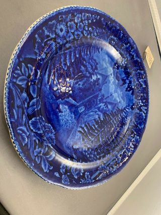 Historical Dark Blue Staffordshire 19c Plate Antique La Grange Marquis Lafayette 2
