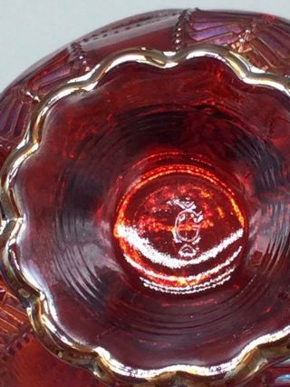 Imperial Feathers (Panel Feather) box in Sunset Ruby Carnival Glass Contemporary 5