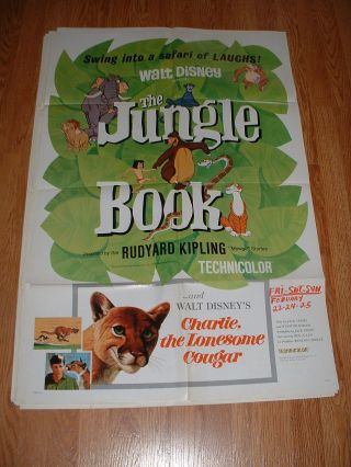 Jungle Book/charlie Lonesome Cougar - Disney 1967 One Sheet