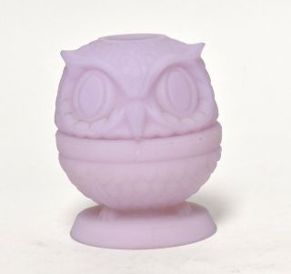 Fenton Pink/lavender Rosalene Slag Glass Owl Fairy Lamp Candleholder 2 Piece