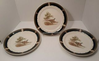 Set Of 3 Keltcraft Noritake Blue Pheasant Tranquil Glen Dinner Plates 9188