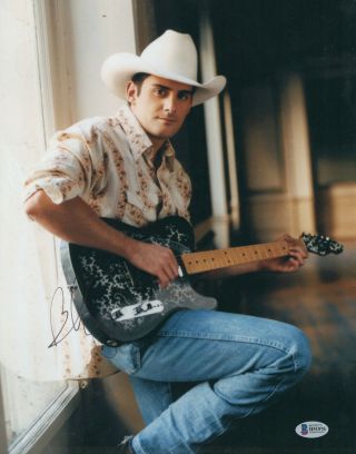 Wow Brad Paisley Signed 11x14 Photo Authentic Autograph Beckett Bas 1