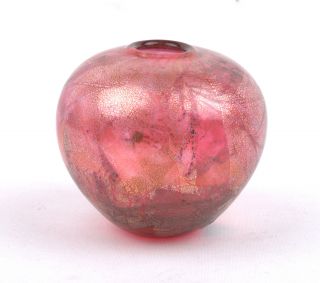 Isle Of Wight Studio Glass Pink Azurene Globe Vase 1979 - 94