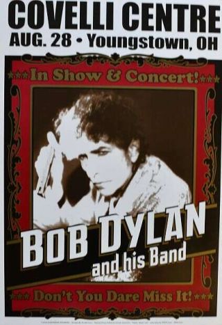 Bob Dylan Concert Poster Youngstown 2012