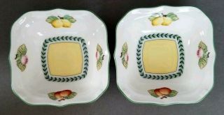 (2) Villeroy & Boch French Garden Fleurence 5 3/4 " Square All - Purpose Bowls Nwt